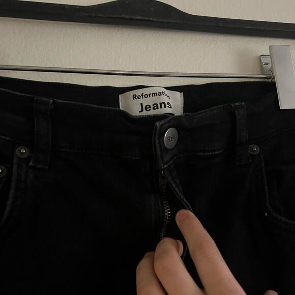 Reformation Jeans Black Skinny High Rise Denim Size 31 Style 10201 - Picture 5 of 10